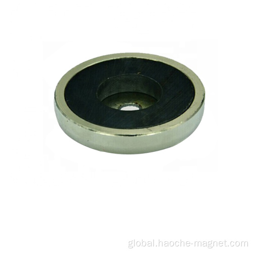 Sintering Ferrite Magnet Y30 Sintering ferrite pot shaped magnet with counterborn Factory